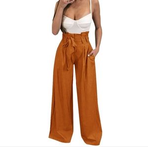 Orange Wide Leg Trousers